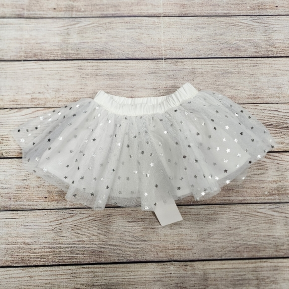 Gymboree‎ White Silver Star Tutu Skirt